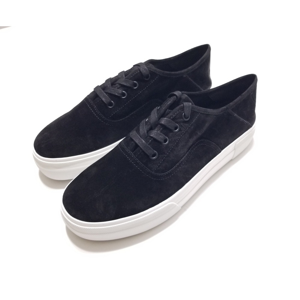 NIB Vince Copley Italian Sport Suede Platform Lace Up Sneaker Black 9 9.5